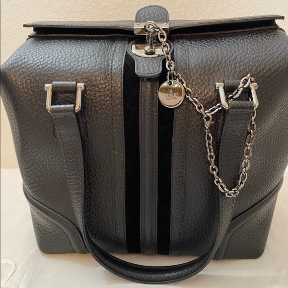 Gucci Handbags - GUCCI Guccissima Black Leather Treasure Boston Bag